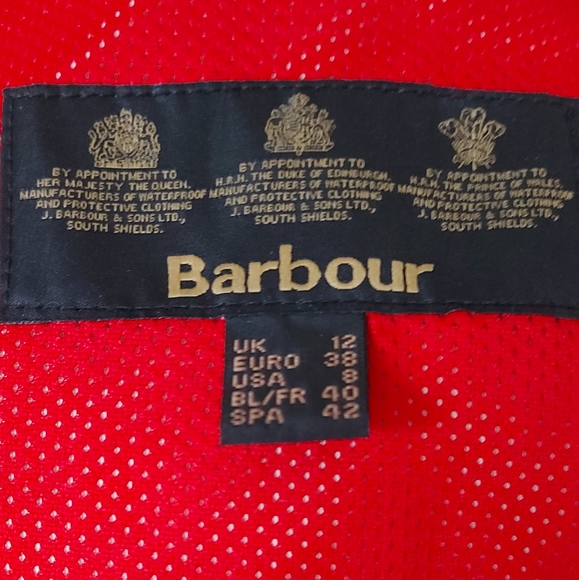 BNWT Barbour Womens White Rain Jacket UK Size 12 Lightweight Union Jack Lining. - Picture 14 of 16